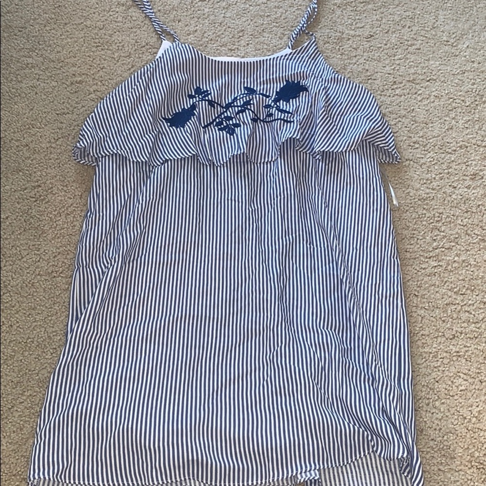 Embroidered striped dress